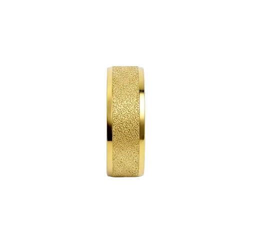 Minimalist Frosted Gold Ring Band
