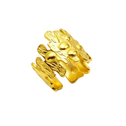 Circles Hammered Cuff Ring