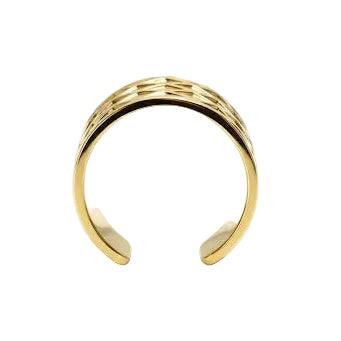 Wide Gold Geometric Ring