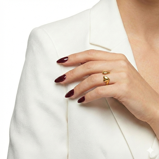 Gold Double Heart Ring