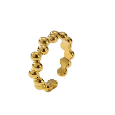 Gold Beaded Bubble Ring
