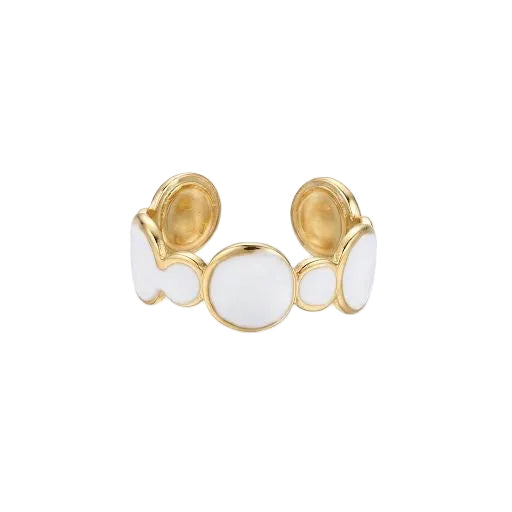 Multiple Circular White Enamel Ring