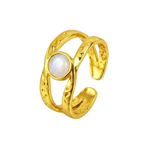 Gold Pearlescent Criss Cross Ring