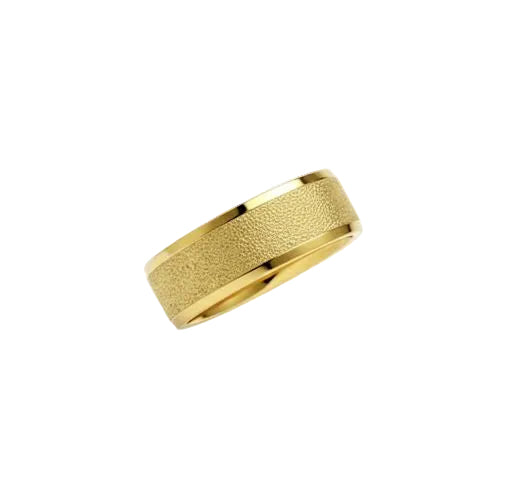 Minimalist Frosted Gold Ring Band