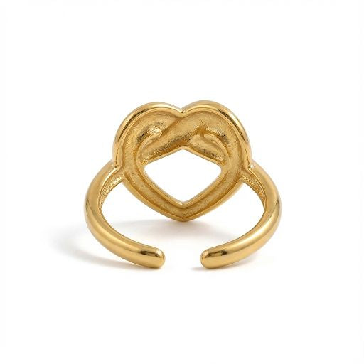 Gold Abstract Heart Ring