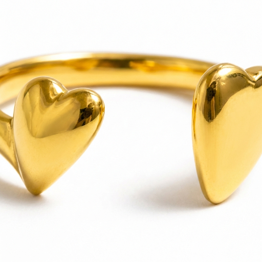 Gold Double Heart Ring