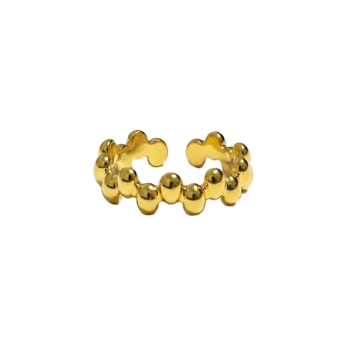 Gold Beaded Bubble Ring
