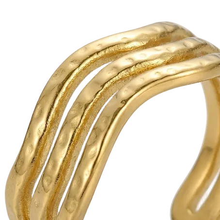 Wavy lines Layered Ring