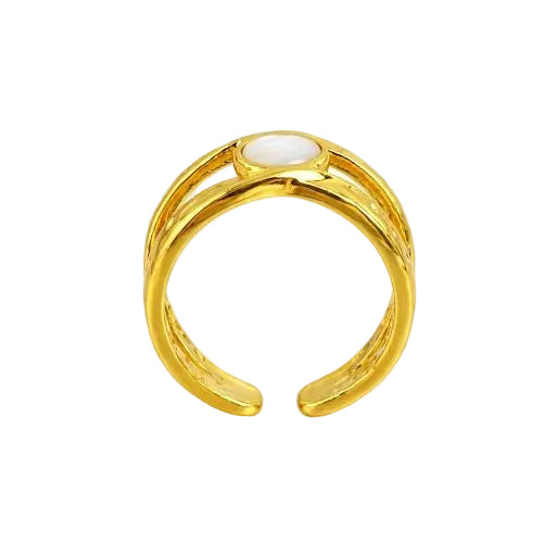 Gold Pearlescent Criss Cross Ring