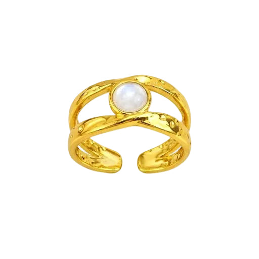 Gold Pearlescent Criss Cross Ring