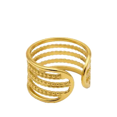 Modern Five-Tier Beaded Stacked Ring