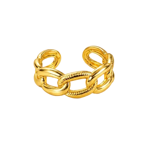 Cuban Chain Cuff Ring