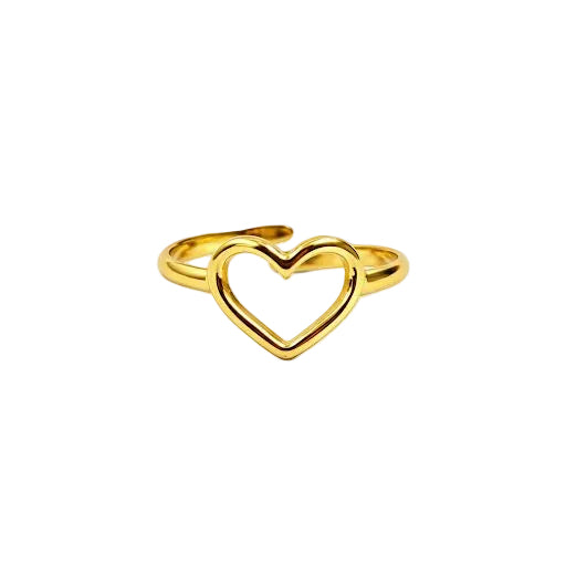 Gold Outline Heart Ring