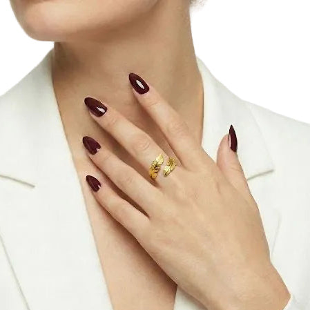 Gold Double Leaf Ring