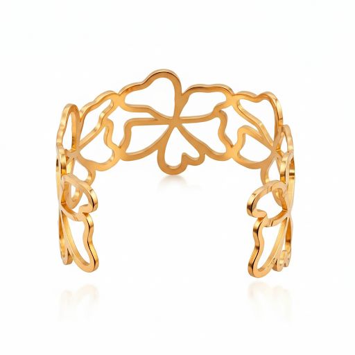 Gold Floral Lattice Bangle