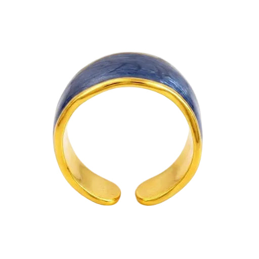 Navy Blue Marble Enamel Cuff Band
