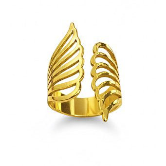 Gold Angel Wing Wrap Ring