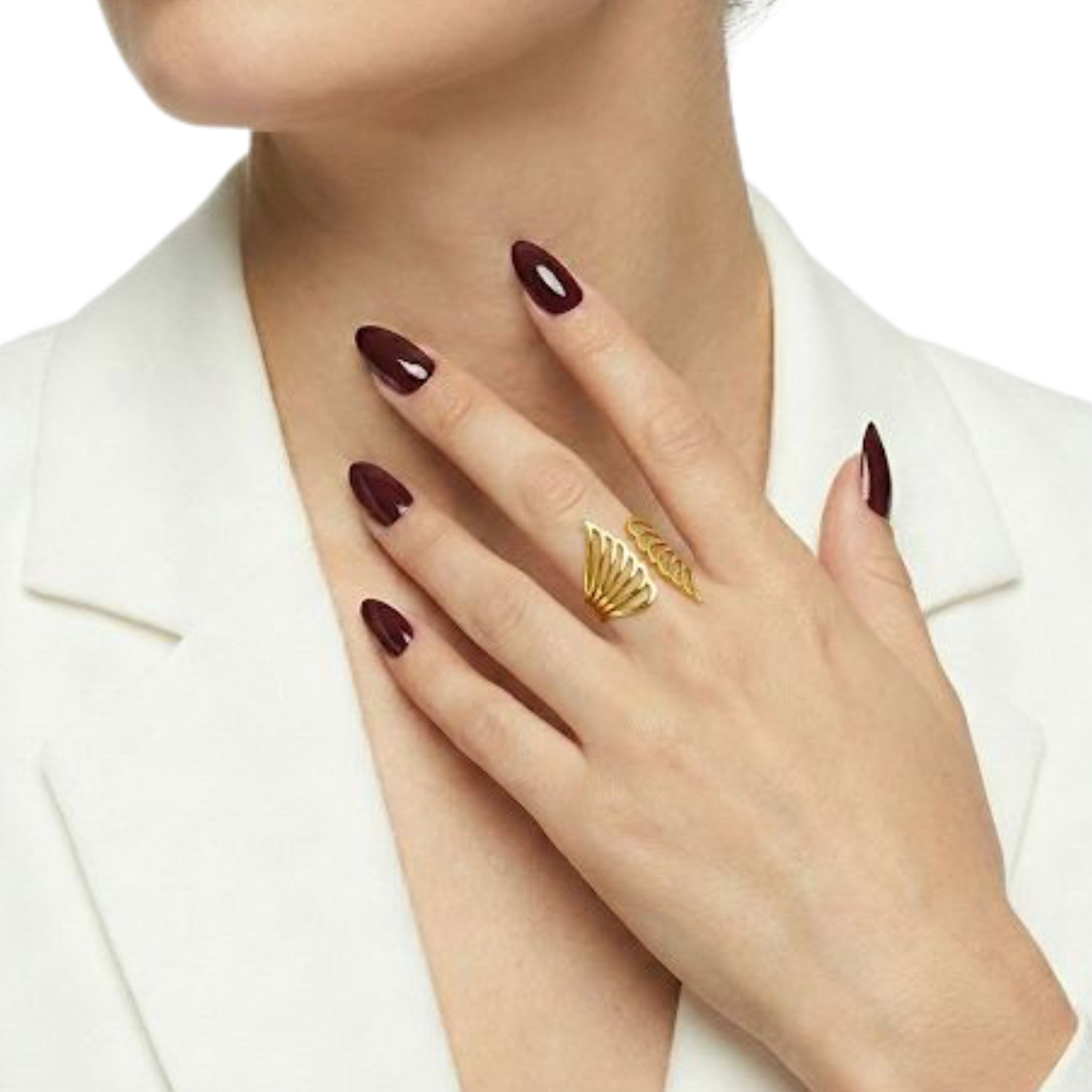 Gold Angel Wing Wrap Ring