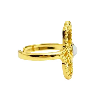Gold Evil Eye Hand Ring