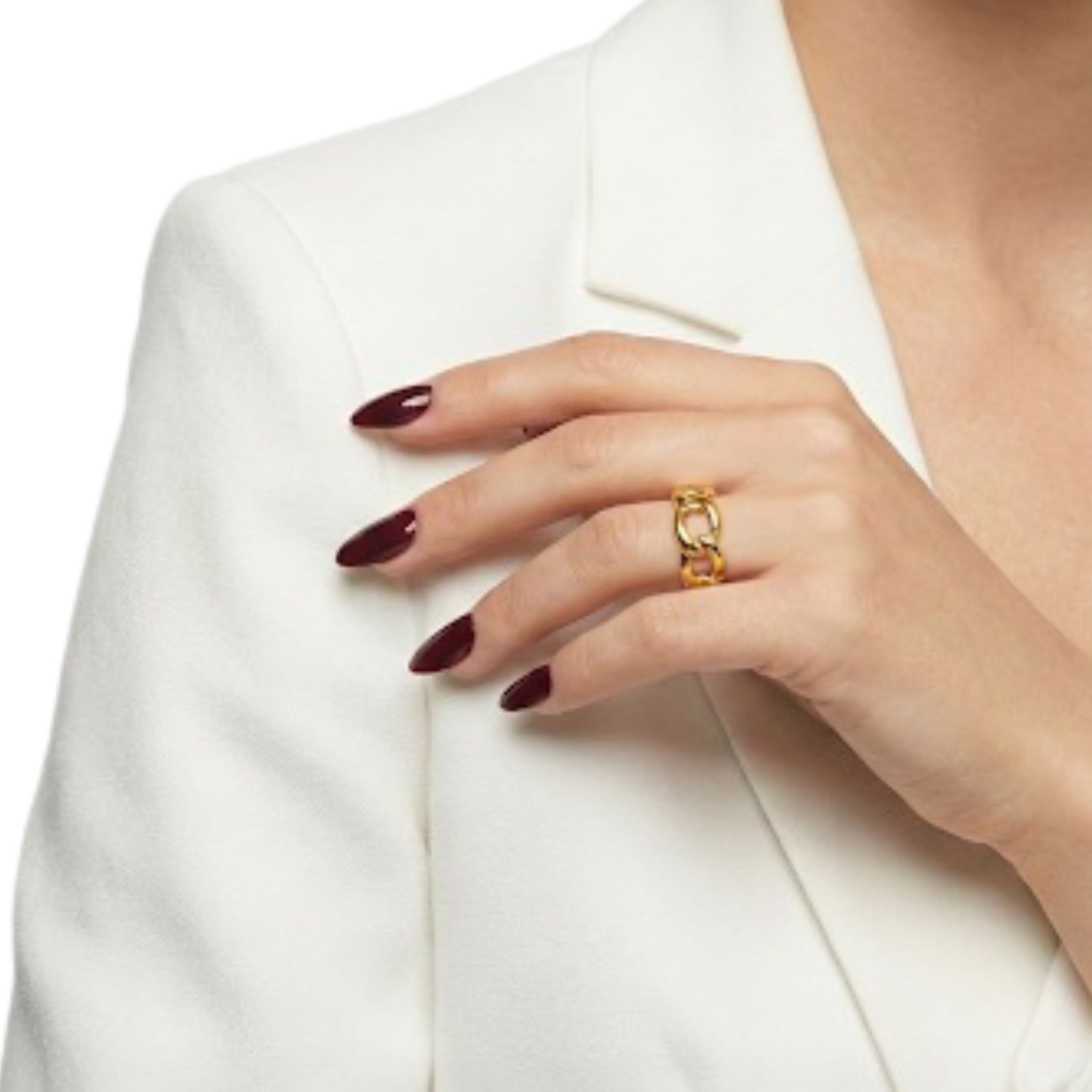 Cuban Chain Cuff Ring