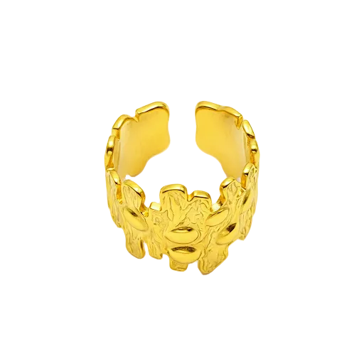 Circles Hammered Cuff Ring