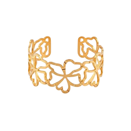 Gold Floral Lattice Bangle