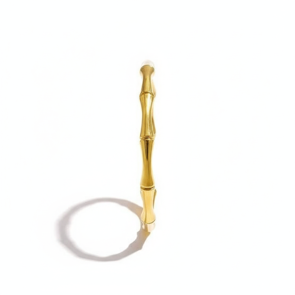 Minimal Bamboo Inspired Gold Bangle