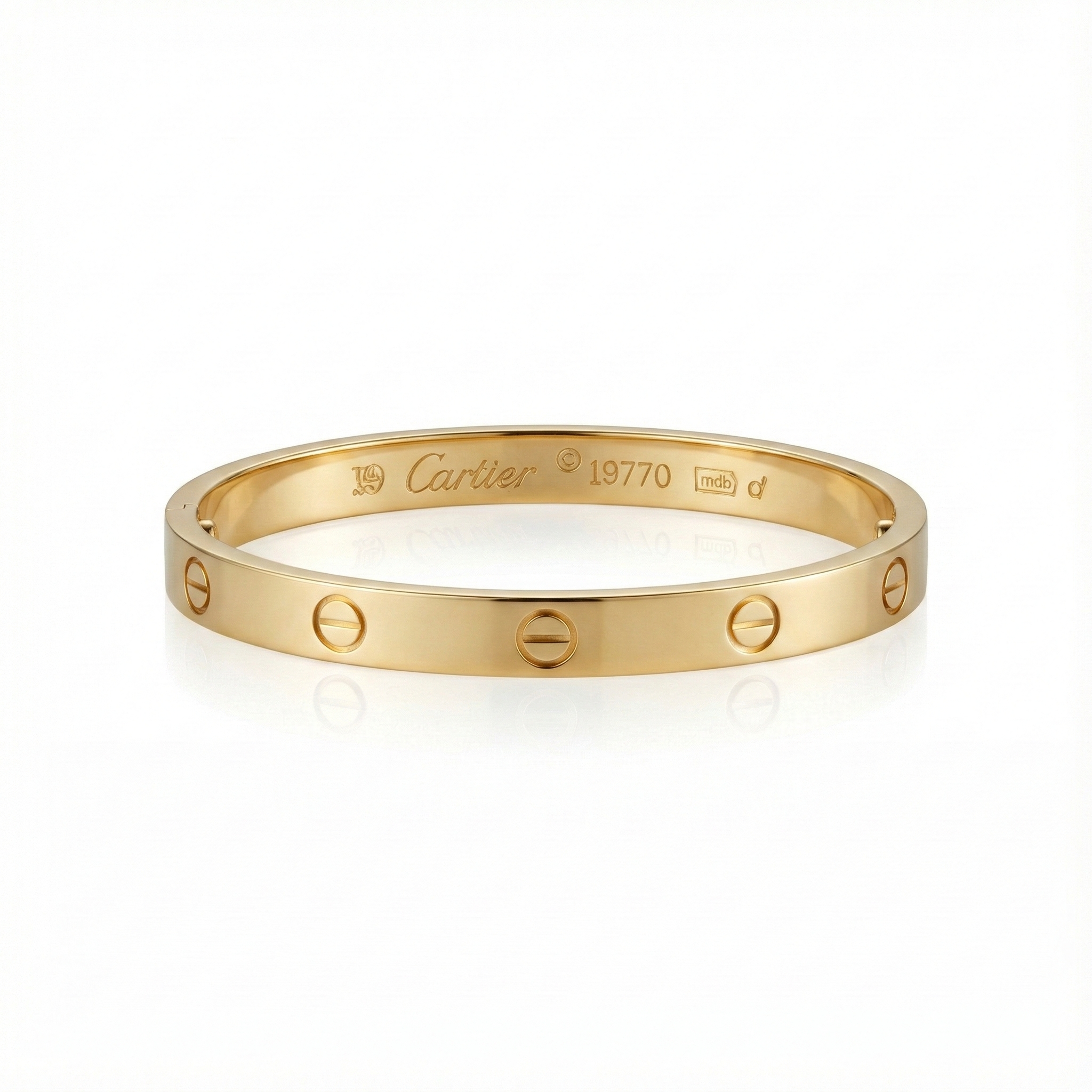 Love Bracelet Inspired Golden Bangle