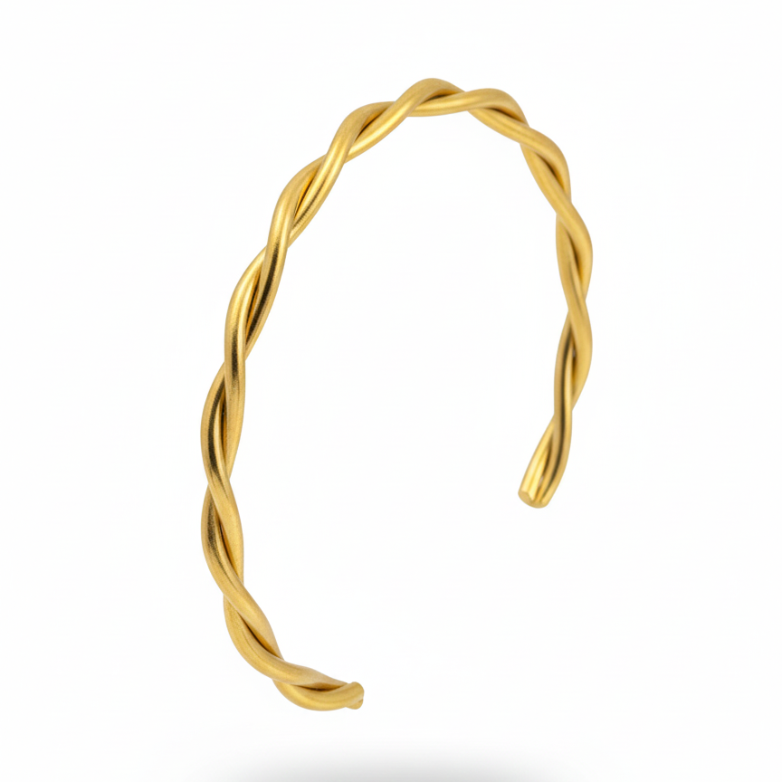 Timeless Gold Twisted Rope Bangle