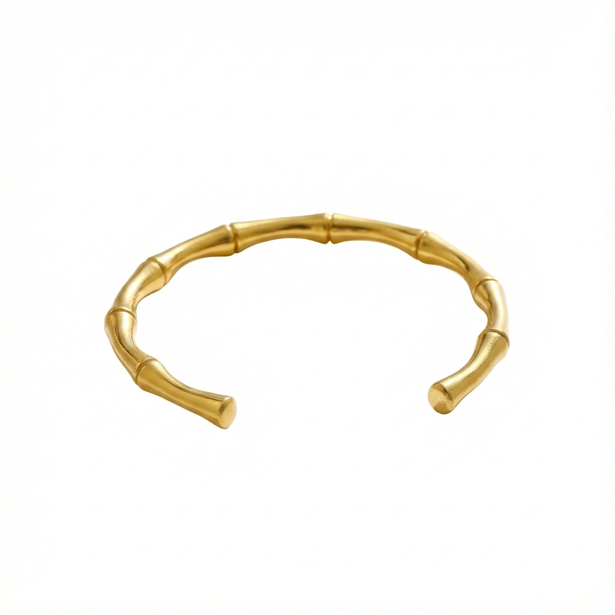 Minimal Bamboo Inspired Gold Bangle