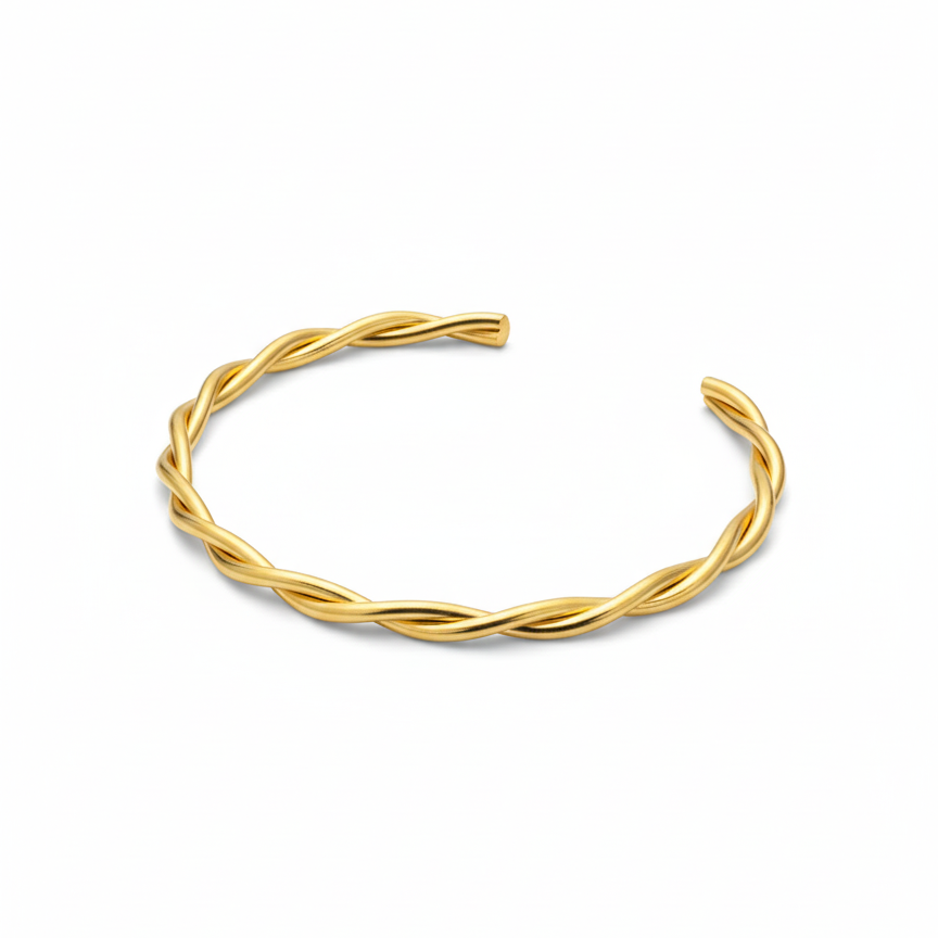 Timeless Gold Twisted Rope Bangle