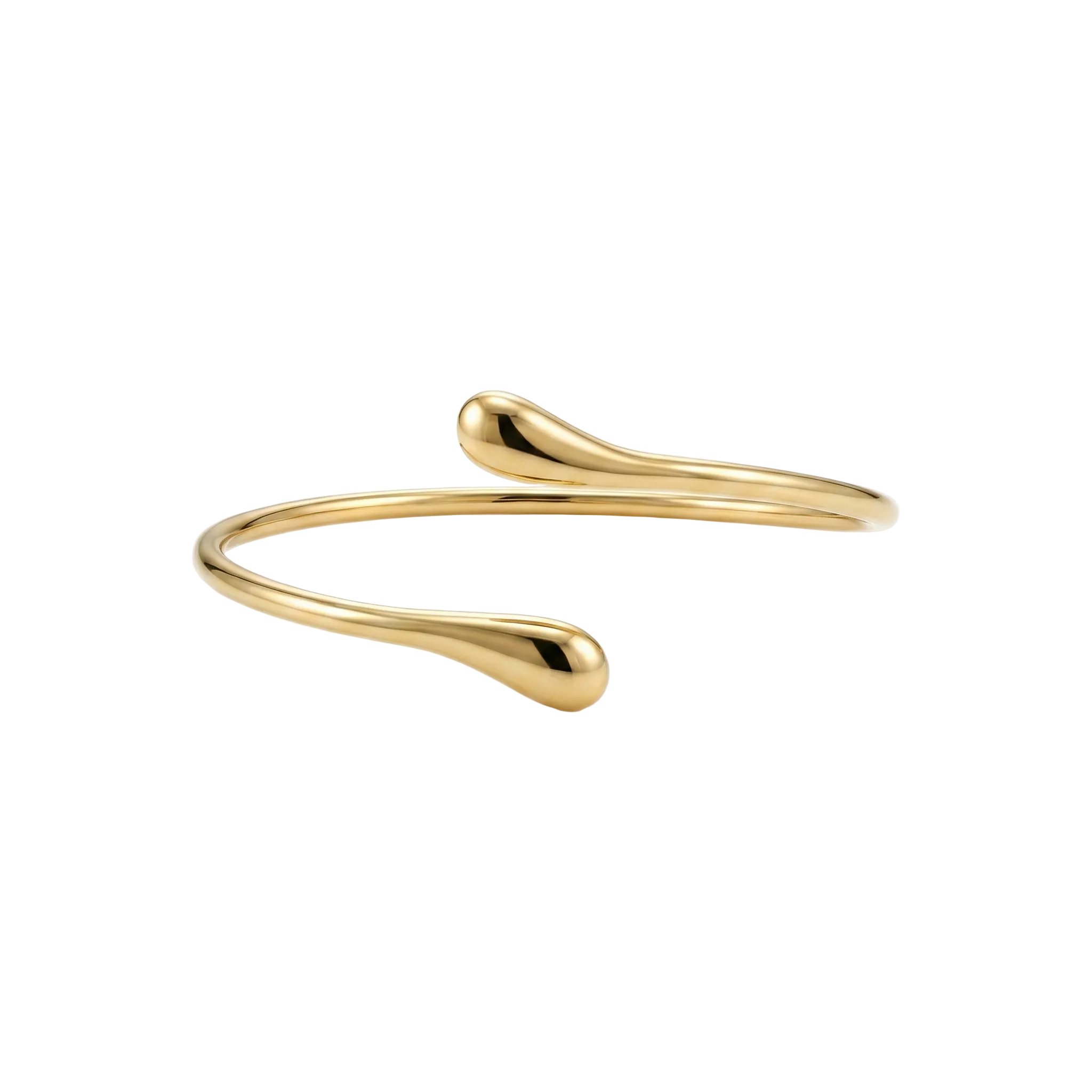 Liquid Drop Cuff Bangle - Gold