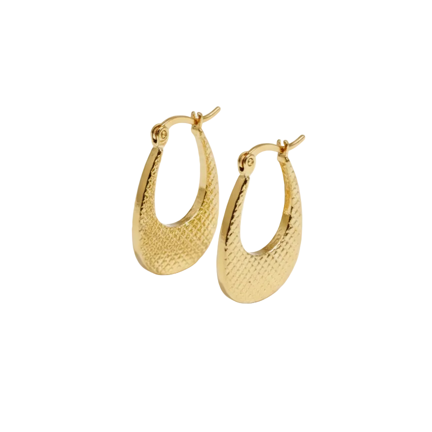 Textured Teardrop Hoop Earrings