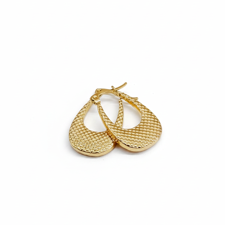 Textured Teardrop Hoop Earrings
