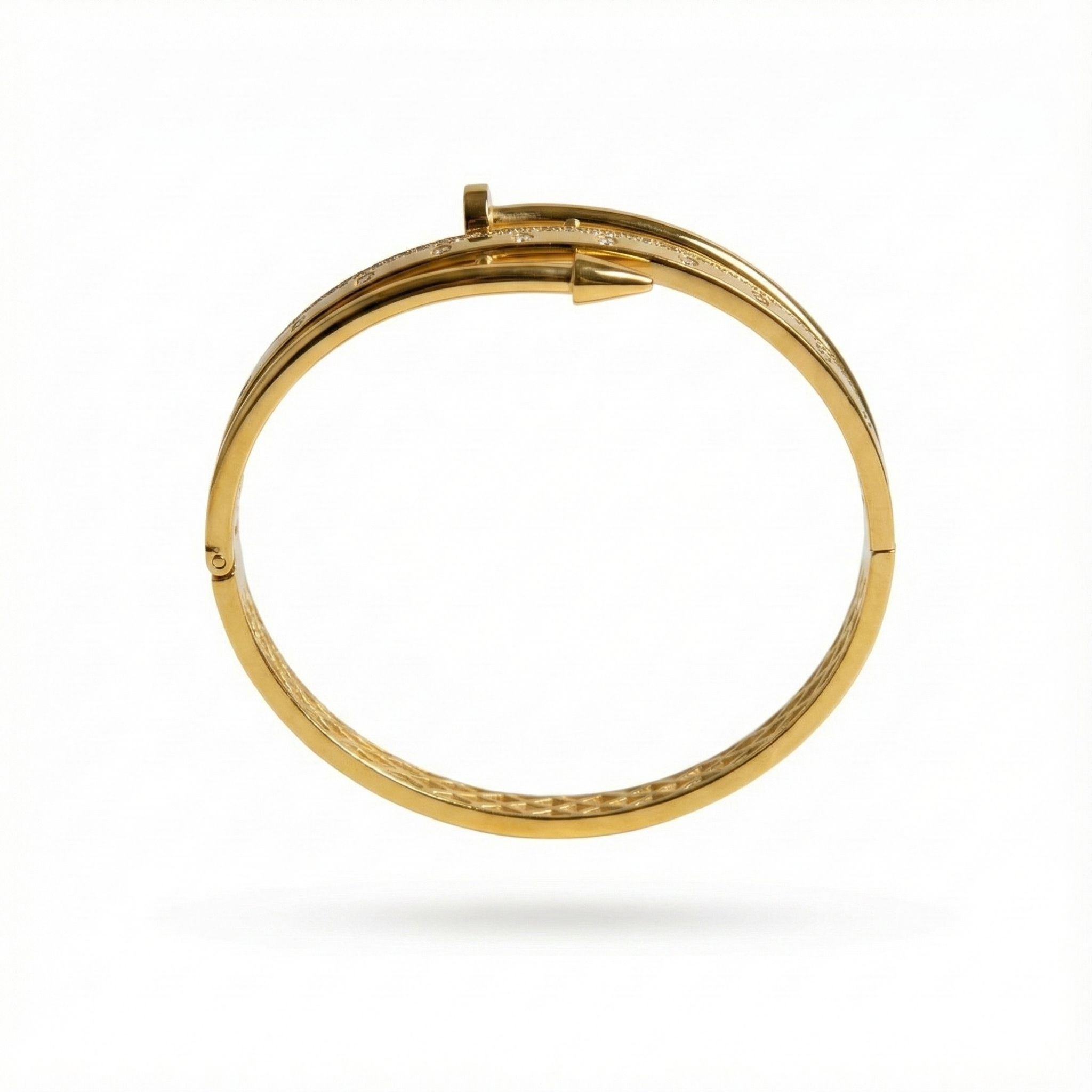 Luxury Gold Zircon Studded Nail Bangle