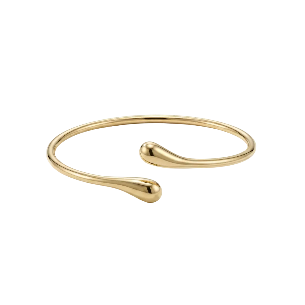 Liquid Drop Cuff Bangle - Gold