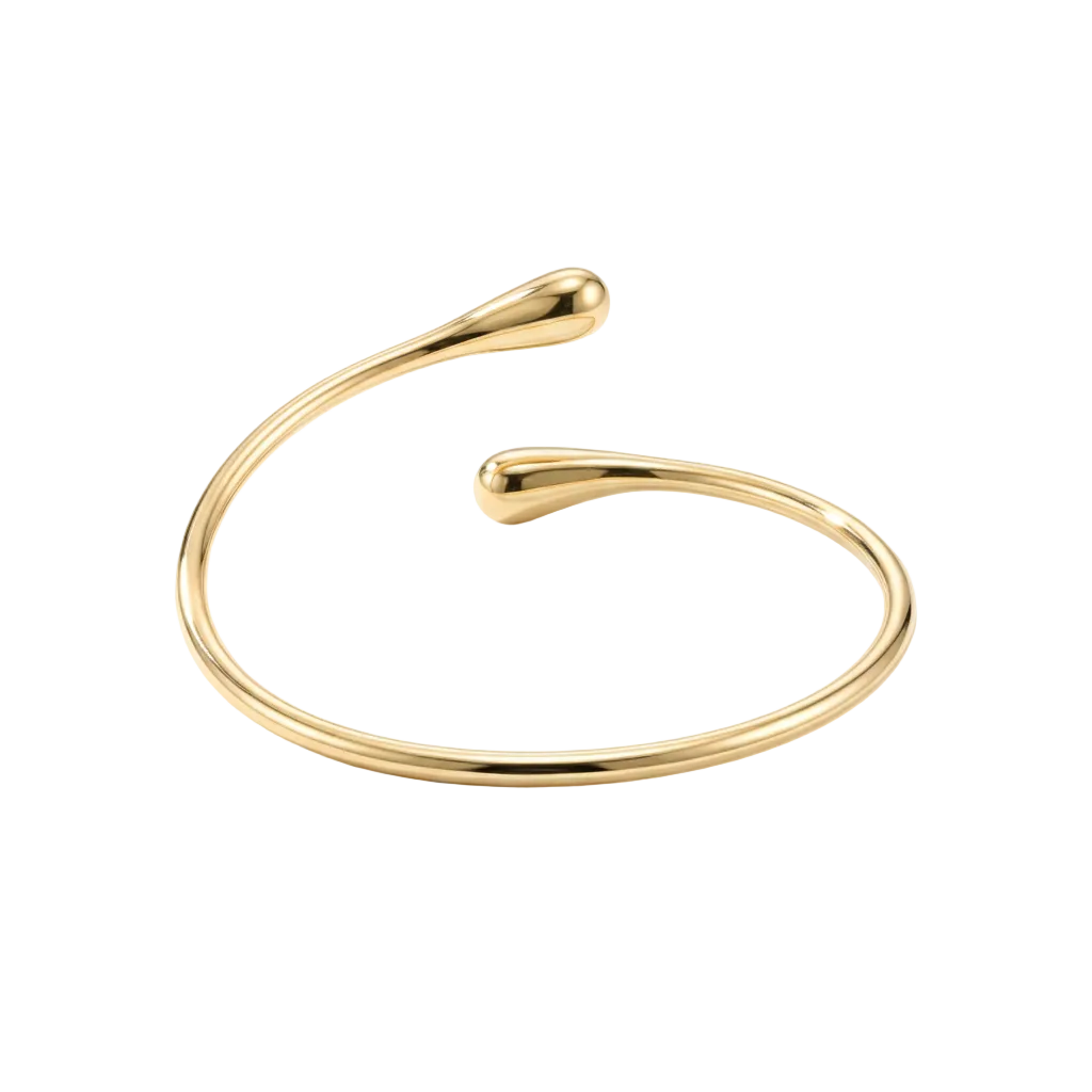 Liquid Drop Cuff Bangle - Gold