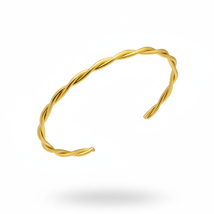 Timeless Gold Twisted Rope Bangle