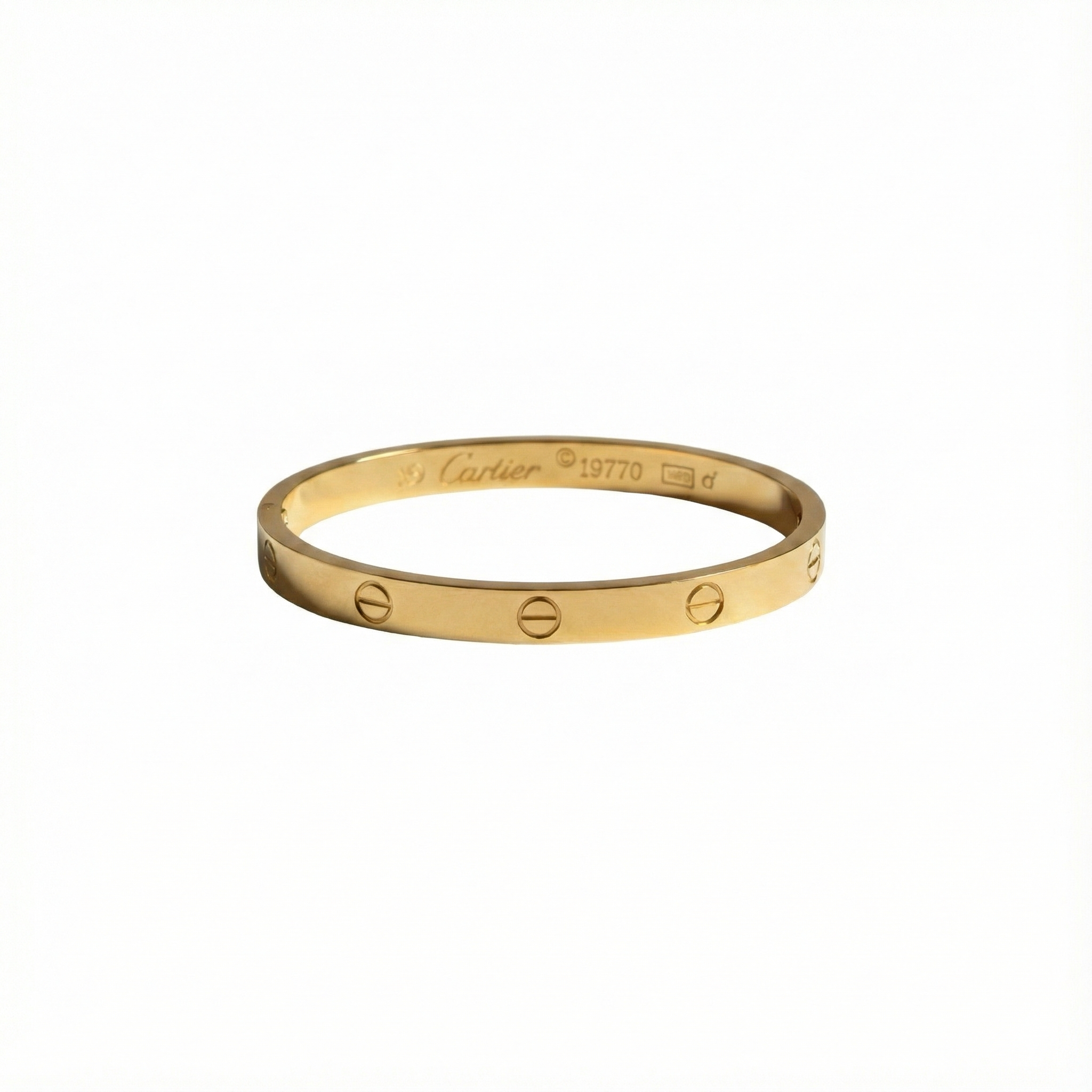 Love Bracelet Inspired Golden Bangle