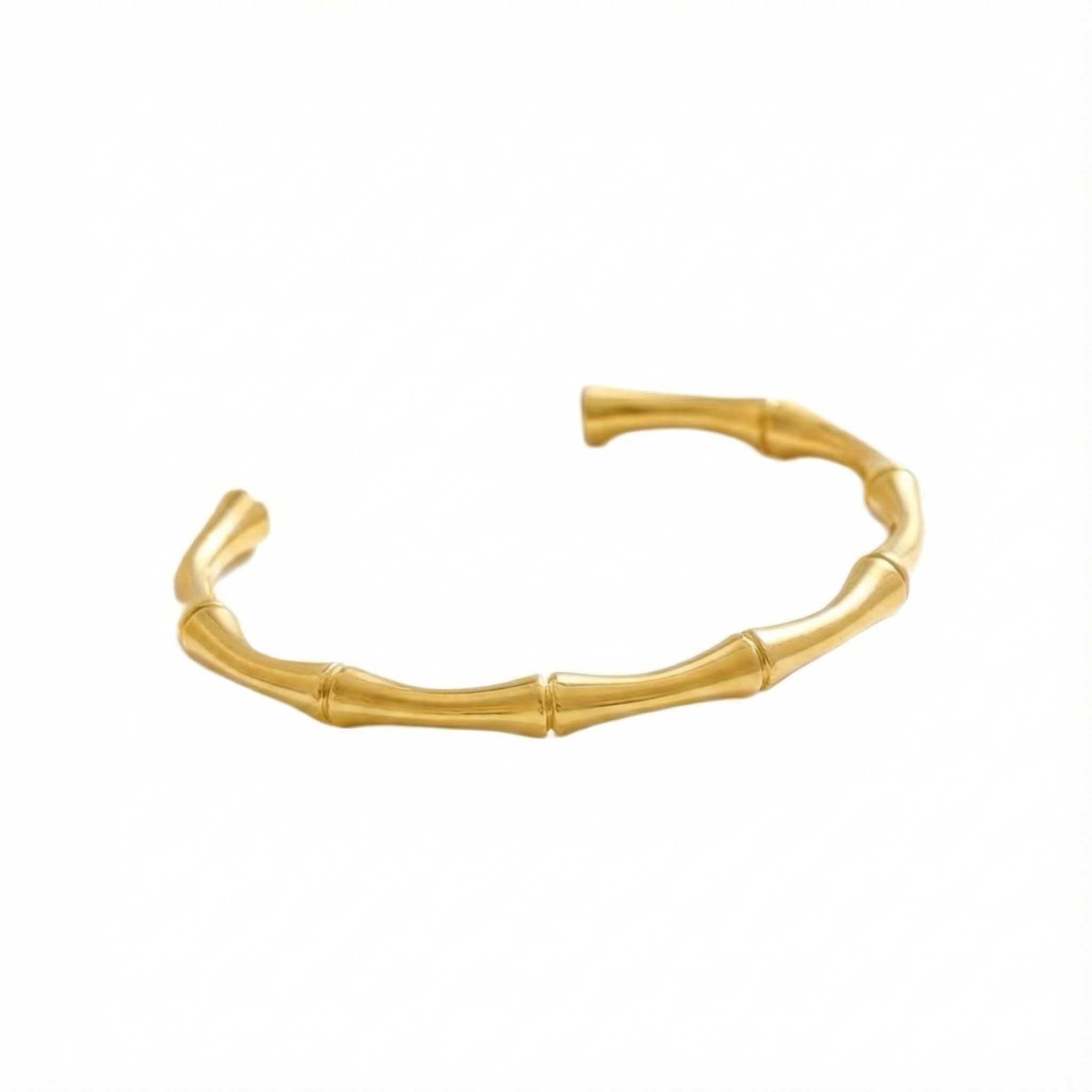 Minimal Bamboo Inspired Gold Bangle
