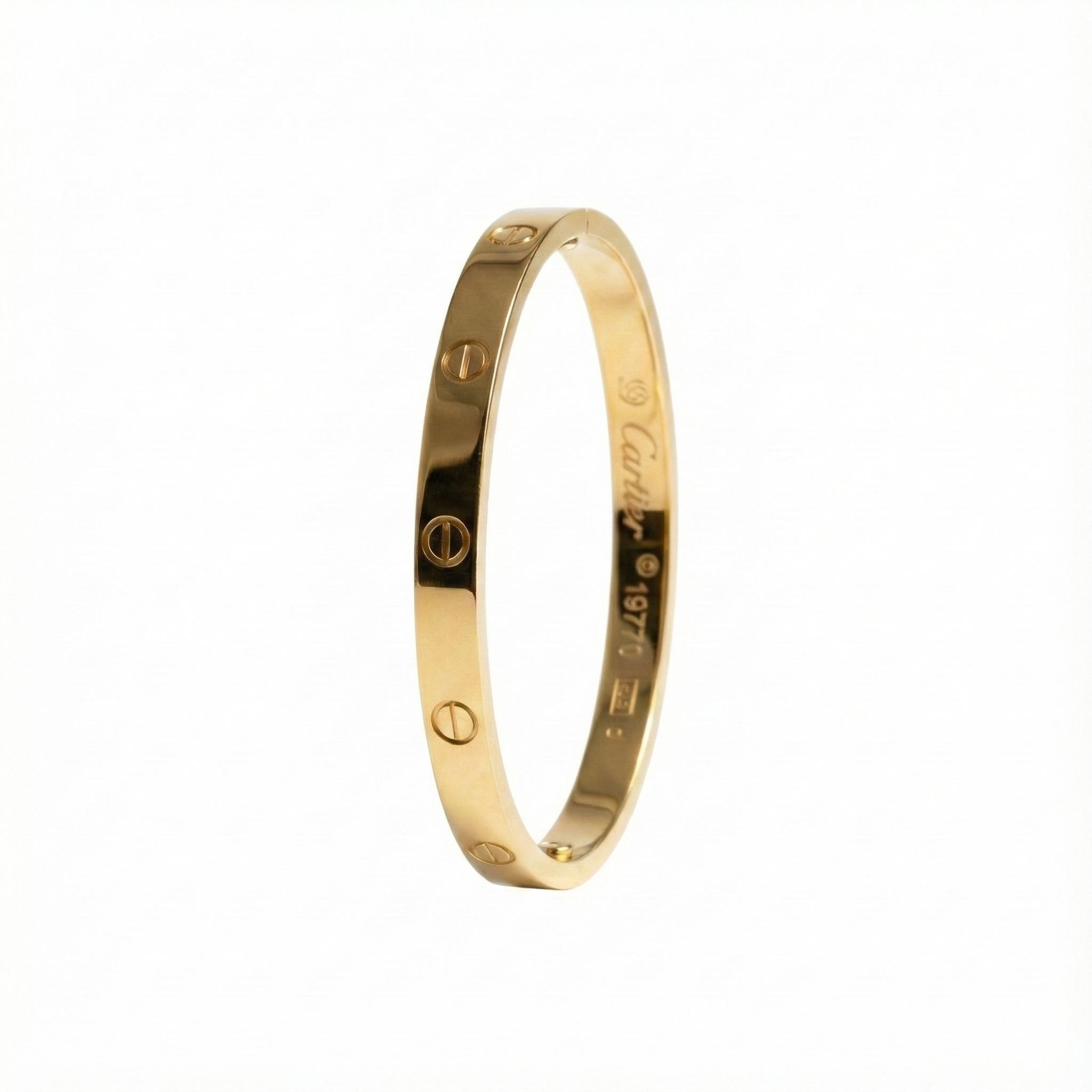 Love Bracelet Inspired Golden Bangle
