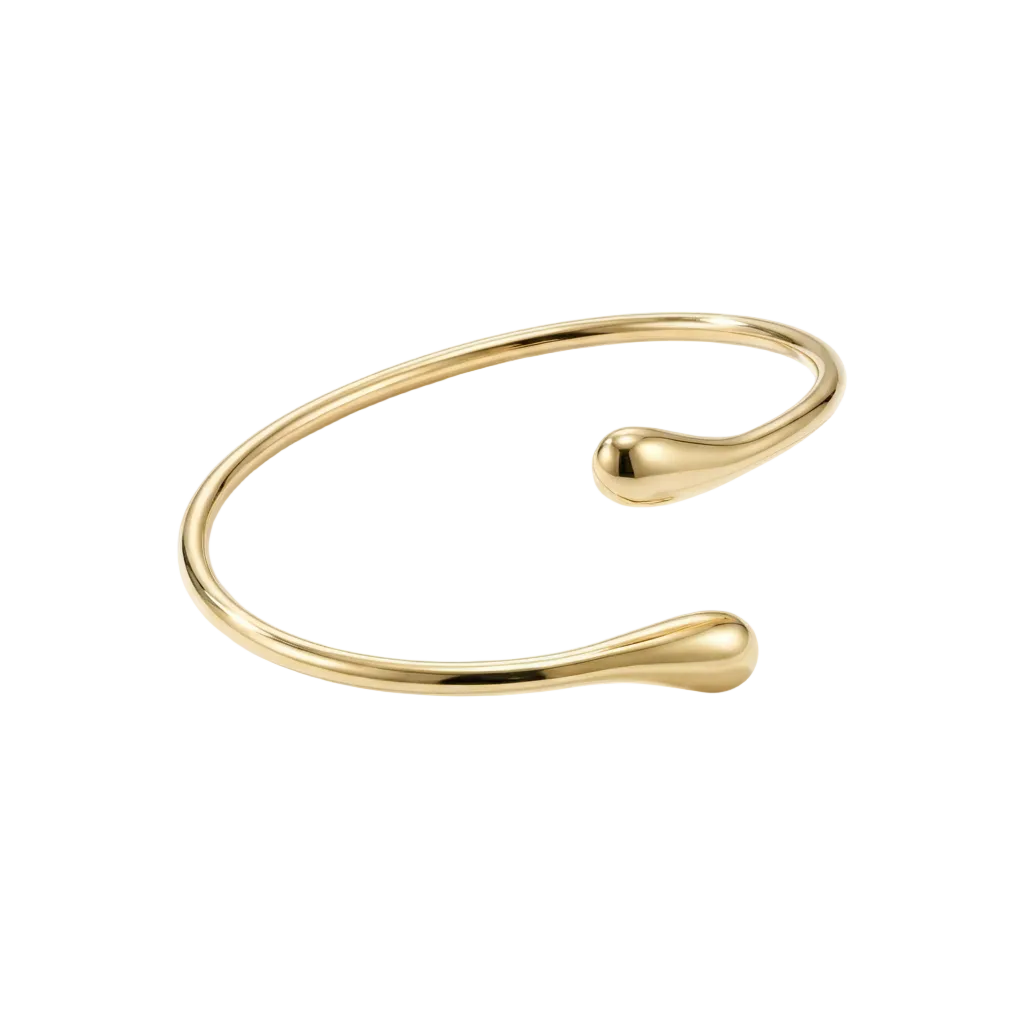 Liquid Drop Cuff Bangle - Gold