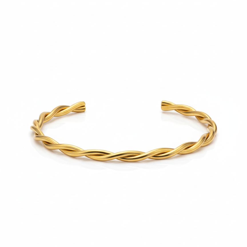 Timeless Gold Twisted Rope Bangle