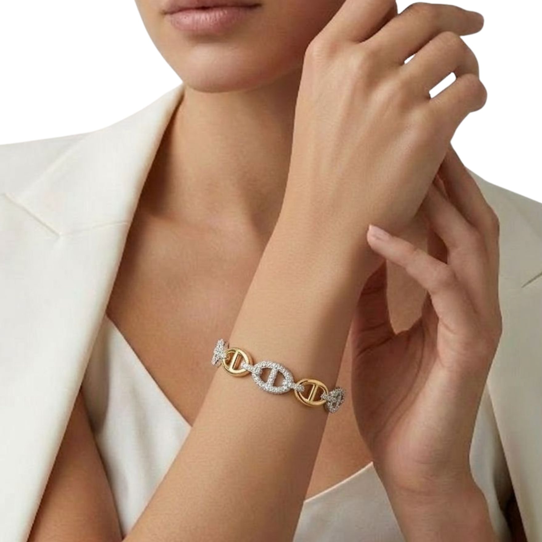 Crystal Anchor Mixed Bangle