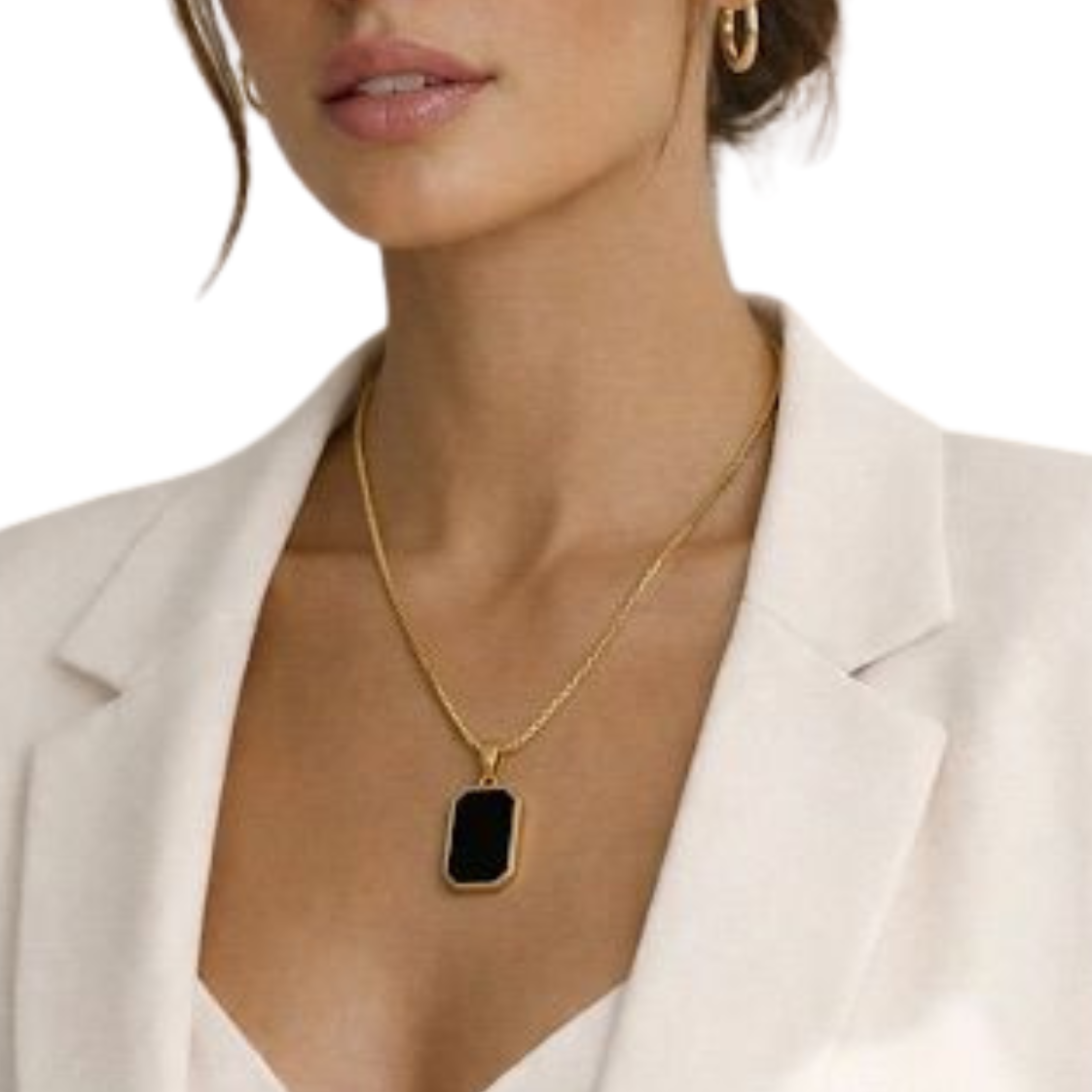 Black Geometric Pendant Necklace