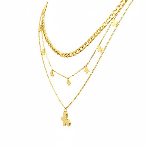 Layered Butterfly Necklace