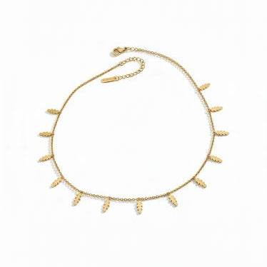 Gold Tree Necklace with Leaves