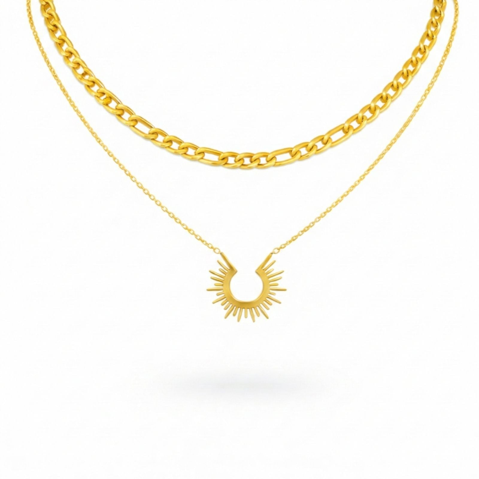 Double Layer Sunburst Necklace