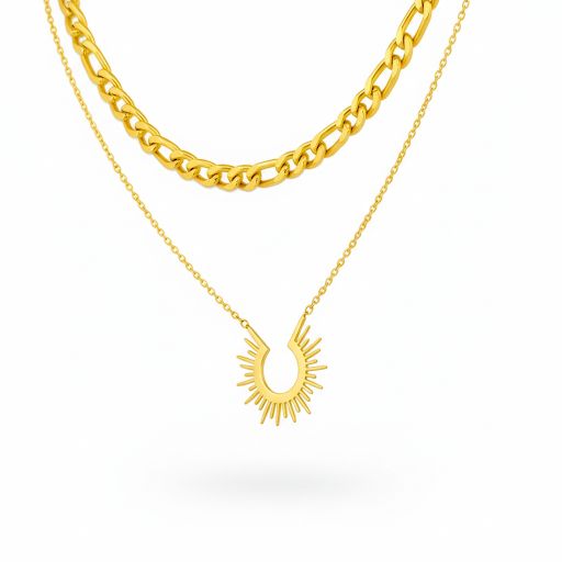 Double Layer Sunburst Necklace