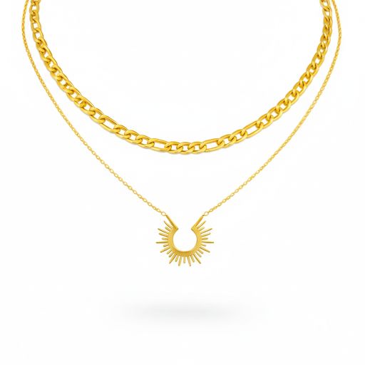 Double Layer Sunburst Necklace